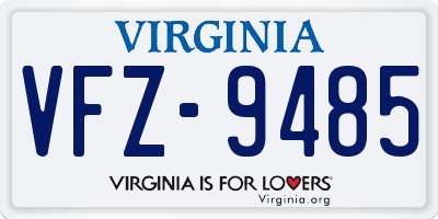 VA license plate VFZ9485