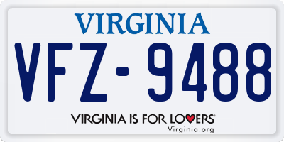VA license plate VFZ9488