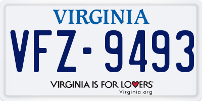 VA license plate VFZ9493