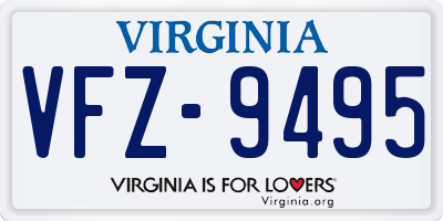 VA license plate VFZ9495