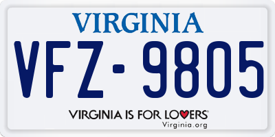 VA license plate VFZ9805