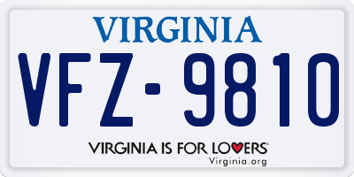 VA license plate VFZ9810