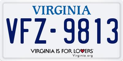 VA license plate VFZ9813