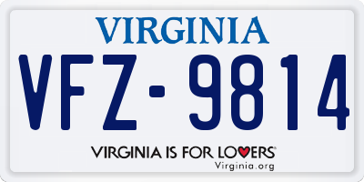 VA license plate VFZ9814