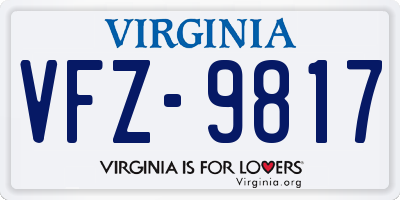 VA license plate VFZ9817