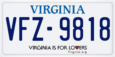 VA license plate VFZ9818