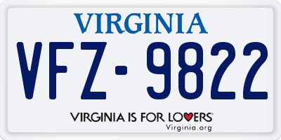 VA license plate VFZ9822