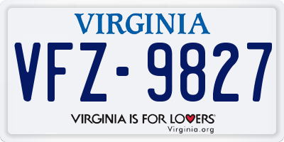 VA license plate VFZ9827
