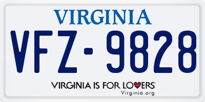 VA license plate VFZ9828