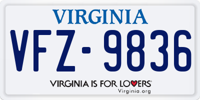 VA license plate VFZ9836