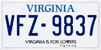 VA license plate VFZ9837