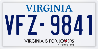 VA license plate VFZ9841
