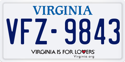 VA license plate VFZ9843