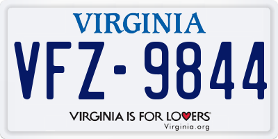 VA license plate VFZ9844