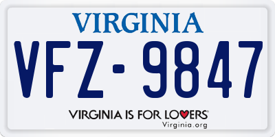 VA license plate VFZ9847