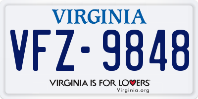VA license plate VFZ9848