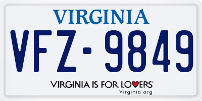 VA license plate VFZ9849