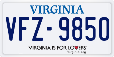 VA license plate VFZ9850