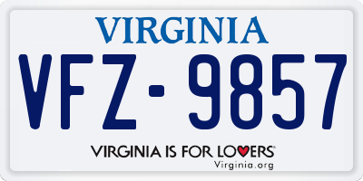 VA license plate VFZ9857