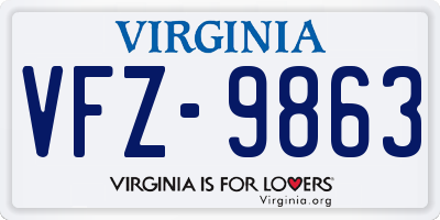 VA license plate VFZ9863