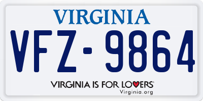 VA license plate VFZ9864