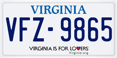 VA license plate VFZ9865