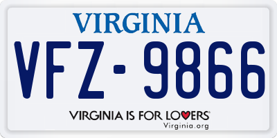 VA license plate VFZ9866