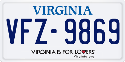 VA license plate VFZ9869