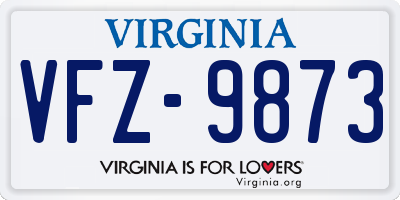 VA license plate VFZ9873