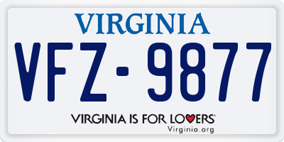 VA license plate VFZ9877