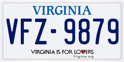 VA license plate VFZ9879