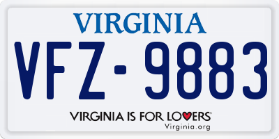 VA license plate VFZ9883