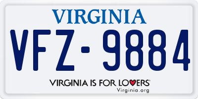 VA license plate VFZ9884
