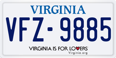 VA license plate VFZ9885