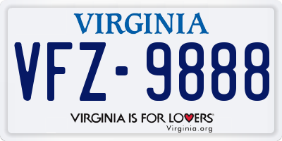 VA license plate VFZ9888