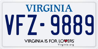 VA license plate VFZ9889