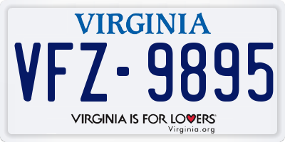 VA license plate VFZ9895