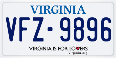 VA license plate VFZ9896