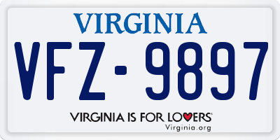 VA license plate VFZ9897