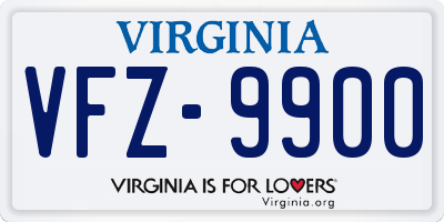 VA license plate VFZ9900