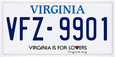 VA license plate VFZ9901