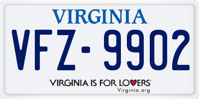 VA license plate VFZ9902