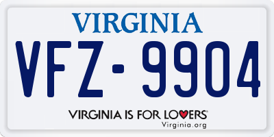 VA license plate VFZ9904