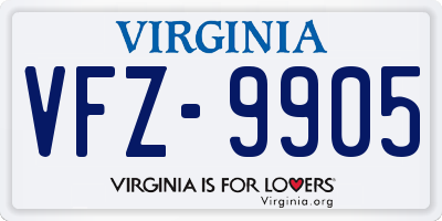 VA license plate VFZ9905