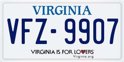 VA license plate VFZ9907