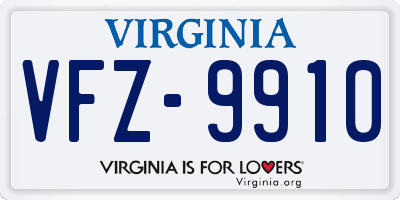 VA license plate VFZ9910