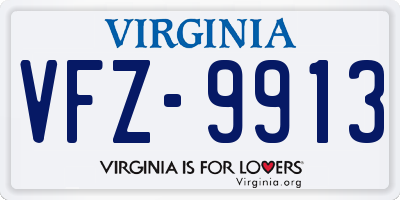 VA license plate VFZ9913