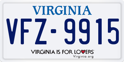 VA license plate VFZ9915