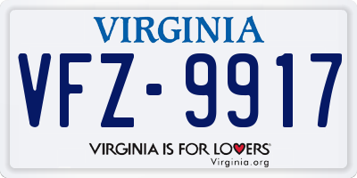 VA license plate VFZ9917