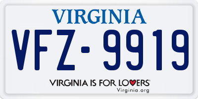 VA license plate VFZ9919